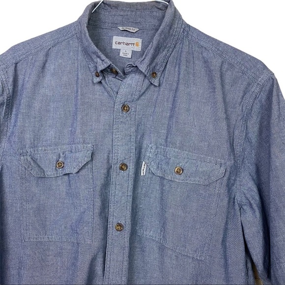 𝅺carhartt Cotton Button Down Short Sleeve Shirt - Picture 3 of 8